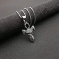 Men's titanium steel Eye of Horus Ankh cross pendant necklace with a vintage silver finish - Steel Color Pendant Only (Without Chain) (SZ147B)
