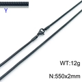 2mm black stainless steel snake chain necklace for women men 550mm length 12g - Black 2.0mm Snake Chain (KN203760-Z)