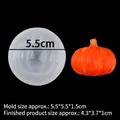Pumpkin shaped silicone fondant mold for Halloween cake decorating with 5.5cm diameter - Style 2 3D Pumpkin / Clear