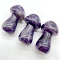 Drei 35mm lila Kristallpilze für DIY Gartengestaltung und Dekoration im Set - Amethyst