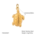 Elegant gold-tone sea turtle pendant in waterproof stainless steel with size measurements - Gold Hollow Turtle Style (YYAC025117)