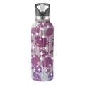32oz stainless steel tumbler with pink and silver rhinestone leopard pattern and straw - 350ml (12oz) / Rose Red Cow Print