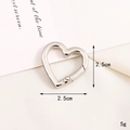 Silver heart-shaped zinc alloy spring gate ring for keychains and DIY accessories - Heart Spring Ring / 25mm / Silver