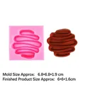 Rosa Silikonform für handgefertigte Wellentextur-Donuts mit braunem Harzmusterstück - B206 Rosa