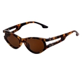 Retro ovale zonnebril in schildpadprint met bruine glazen en holle pootjes - C3 Schildpad