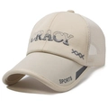 Casquette de baseball beige en mesh respirant avec broderie CRACY 3D pour sport - Réglable / Kaki