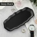 Unregelmäßiges wellenförmiges Schmucktablett aus Edelstahl in Mattschwarz für Ablage - Welle 22*11cm / Schwarz