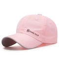 Pink breathable quick-dry baseball cap with DING HAN reflective letters and grey trim - Pink