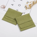 Olive green microfiber suede jewelry pouch with flap closure for rings and accessories - 8x8cm / Green