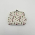 Retro clasp coin purse with cartoon forest animals and Good life print in white - 3013-2#goodlife