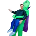 Funny inflatable green alien abduction costume for Halloween party performance - Cloaked Alien / One Size