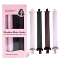 Detail of 4pcs heatless silk hair curlers set in pink, black, brown and purple colors - Boxed (4 Pcs) / Mixed Colors