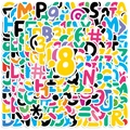 Bunte Alphabet- und Zahlenaufkleber im Regenbogen-Stil für DIY-Bastelarbeiten und Deko - Regenbogen Alphabet Aufkleber (6 Blatt/Set)