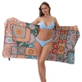 Quick-dry microfiber beach towel featuring colorful mandala patterns and geometric designs - B57-Colorful Mandala Geometric Color Blocks