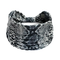 Bandeau de yoga élastique avec motif serpent classique gris et blanc pour le sport - Style Peau de Serpent Noir Blanc Gris (#41)