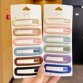 Set of 12 matte colorful hollow oval BB hair clips for girls in various pastel shades - 88# Love Romance Set of 12