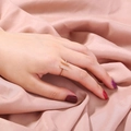 Adjustable gold T-shaped open ring with white zircon stones on silk background - SE808 Letter Double T Inlaid Diamonds