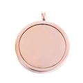 Rotating rose gold circular pendant made of stainless steel with a smooth polished finish - Rose Gold