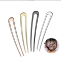 Épingles à cheveux en U en or rose, or, noir et argent pour chignons hauts - Lot de 4 couleurs / 14cm