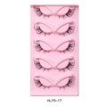 5 Paar Katzenaugen-Wimpern mit transparentem Band für einen natürlichen, dichten Look - Luxus Geschwungener Stil (HLY5-17) / HLY5-17