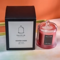 Candela profumata rossa da 150g in cera di soia con campana di vetro e scatola regalo - Rosso