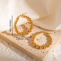 Detailed view of gold plated hoop earrings with dimensions of 2.94cm in height and 2.80cm in width - Multi-Bead Arrangement Hoop