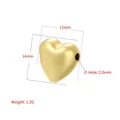 Golden heart-shaped metal bead for DIY jewelry with 15x14mm dimensions and 2mm hole - VZ456 Heart Gold Medium