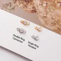 Connecteurs de pendentif en argent 925 et zircone en or et argent pour bijoux DIY - Pendentif à Anneau Unique / Or Blanc