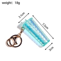 Detailed size specifications for blue fish scale pattern durian cup keychain - Green Dragon Scale Cup (Gold Clasp)