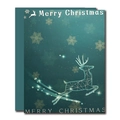 Waterproof Christmas gift wrapping paper in deep cyan with a glowing geometric reindeer - Christmas Reindeer Blue / 20 Sheets/Pack (49x38cm) / Green