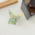 Gradient green and yellow butterfly hair claw clip in acetate for elegant hairstyles - Yellow Green Iridescent