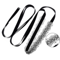 Elegant bridal wedding belt with silver rhinestones and black satin ribbon ties - Black Satin Ribbon Style