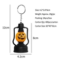 Portachiavi lanterna di zucca di Halloween con cornice nera e luce LED arancione - Portachiavi con piccola lanterna a zucca