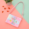 Plush mermaid tail crossbody bag for kids with sparkling sequins and PU leather strap - Mermaid Rainbow