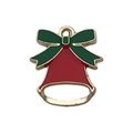 Ciondolo a forma di campanella di Natale smaltato rosso e verde per gioielli fai-da-te - Campanella (10918) / 1 Pezzo/Confezione (11x9mm)