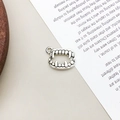 Vintage silver vampire teeth pendant charm for Halloween jewelry making and crafts - 11x17mm / Tooth