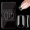 600pcs transparent sculpted square medium nail extensions in black box, 14 sizes - 11 Square Medium (600PCS/14 Sizes)