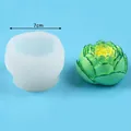 7cm lotus flower silicone mold for DIY candles and resin casting, 50-3417 model - 50-3417 Cabbage / White