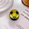 Fußball-Muster Handy-Griptok in leuchtendem Gelb und Schwarz auf weißer Basis - Gelber Fußball