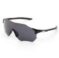 Gafas de sol de ciclismo en color negro con lentes grandes para deportes al aire libre - Montura Negra Lente Gris