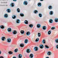 18mm cute iridescent cat head acrylic bead for DIY bracelets and keychains - Transparent Blue