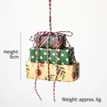Christmas mini gift box hanging ornament with festive patterns and decorative 9cm string - Green 3-Piece Set/6g
