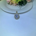 Pendentif halo doré avec grand zircon ovale transparent et double rangée de cristaux - Pendentif Seul (Sans Chaîne) / Ovale Blanc