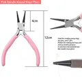 Pink round nose jewelry pliers for DIY wire looping and beading handmade projects - Pink Handle Double Round Nose Pliers