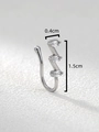 Mini silver geometric nose ring set with three rectangular zircons, 1.5cm length - Z-shape 3-Gem (SE1887)