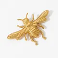 Elegant gold-tone bee brooch in minimalist vintage design for suits and dresses - Gold Bee Style (KX022)