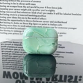 Green marble pattern AirPods Pro 2 case with gloss finish and reflective surface view - S07-Emerald Agate
