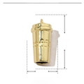 Detailed view of gold copper coffee cup charm with 25mm height and material specifications - Coffee Cup Shape