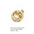 Detailed view of a gold-plated copper pendant with pearl-inlaid smiley face design - Gold Pearl Smile Face Pendant