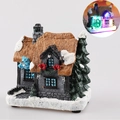 Luminous Christmas resin cottage with snow details and built-in colorful LED lights - Large Size C